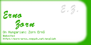 erno zorn business card