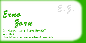 erno zorn business card